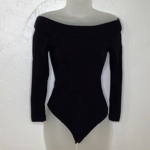 Free people intimately off shoulder thong black bodysuit size XS EUC